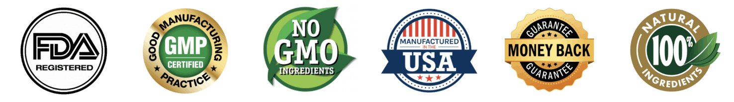 LightSteps Pro trust badges — FDA-registered facility, GMP-certified, non-GMO, made in USA
