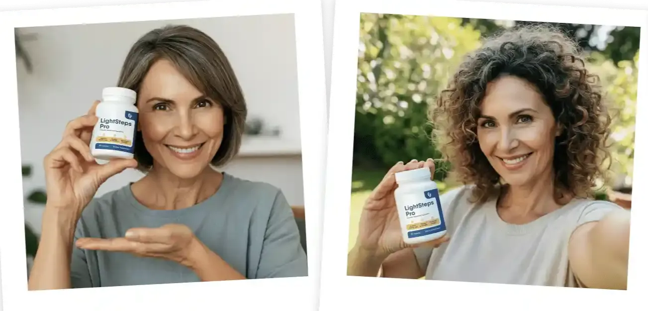 Woman with lighter, less-swollen legs after daily LightSteps Pro use